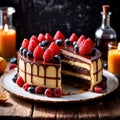 Dobos Torte , traditional popular sweet dessert cake