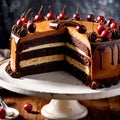 Dobos Torte , traditional popular sweet dessert cake