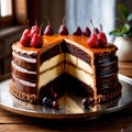 Dobos Torte , traditional popular sweet dessert cake