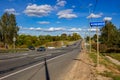 Dobroe, Russia - September 2018: Highway `A130` Varshavka near the village of Dobroe Royalty Free Stock Photo