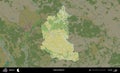 Dobrus District highlighted, Belarus. Topographic Humanitarian Royalty Free Stock Photo