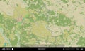 Dobrus District outlined, Belarus. Topographic Humanitarian Royalty Free Stock Photo