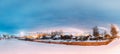 Dobrush, Belarus. Landscape With Old Houses On Background Of A Paper Factory