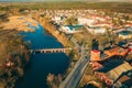 Dobrush, Gomel Region, Belarus. Aerial View Of Old Paper Factory. Historical Heritage In Bird`s-eye View