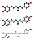 Dobutamine sympathomimetic drug molecule