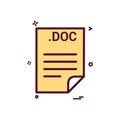 DOC application download file files format icon vector design Royalty Free Stock Photo