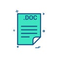 DOC application download file files format icon vector design Royalty Free Stock Photo