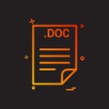 DOC application download file files format icon vector design Royalty Free Stock Photo