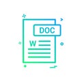 Doc document fileformat icon vector design