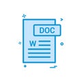 Doc document fileformat icon vector design Royalty Free Stock Photo
