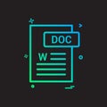 Doc document fileformat icon vector design