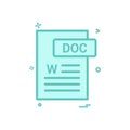 Doc document fileformat icon vector design Royalty Free Stock Photo