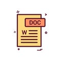Doc document fileformat icon vector design Royalty Free Stock Photo