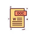 Doc document fileformat icon vector design