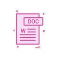 Doc document fileformat icon vector design Royalty Free Stock Photo