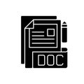 DOC file black glyph icon Royalty Free Stock Photo