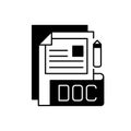 DOC file black linear icon Royalty Free Stock Photo