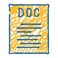 doc file format document icon doodle illustration Royalty Free Stock Photo