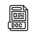 doc file format document line icon vector illustration Royalty Free Stock Photo