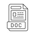 doc file format document line icon vector illustration Royalty Free Stock Photo