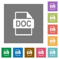 DOC file format square flat icons