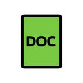 Doc file icon line isolated on white background. Black flat thin icon on modern outline style. Linear symbol and editable stroke. Royalty Free Stock Photo