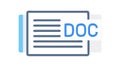 DOC File Type Icon, Document or Word Processing, vector design Generative AI Royalty Free Stock Photo