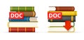 DOC format books stacks icons Royalty Free Stock Photo