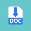 DOC icon. Button for web or app. Loading file Royalty Free Stock Photo