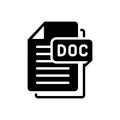 Black solid icon for Doc, document and file Royalty Free Stock Photo