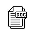 Black line icon for Doc, document and file Royalty Free Stock Photo