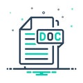 Mix icon for Doc, document and file Royalty Free Stock Photo