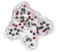 Docetaxel cancer chemotherapy drug molecule. Taxane class drug used in treatment of breast, prostate, lung and ovarian cancer etc