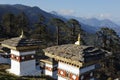 Dochula pass on the road from Thimpu to Punakha Royalty Free Stock Photo
