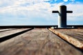 Dock Bollard on a Wooden Marina in Cyprus Royalty Free Stock Photo