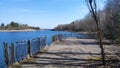 Dock in chernobyl city abandoned water view Royalty Free Stock Photo