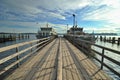 Dock at Chiemsee lake at sunries Royalty Free Stock Photo