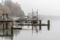 Dock on a Foggy Morning Royalty Free Stock Photo