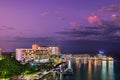 The dock and harbor at the Port of Cairns at dusk in Queensland, Australia