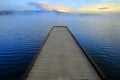 Dock on Lake Early Morning Mist Royalty Free Stock Photo