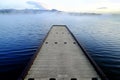 Dock on Lake Early Morning Mist Royalty Free Stock Photo