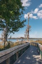 Dock leads to a lake in Lake Louisa State Park near Orlando, Florida