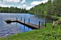 Dock at Leonard Pond located in Childwold, New York, United States