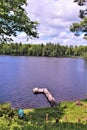 Dock at Leonard Pond located in Childwold, New York, United States