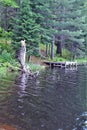 Dock at Leonard Pond located in Childwold, New York, United States