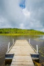 Dock on Pendleton Lake, at Blackwater Falls State Park, West Virginia Royalty Free Stock Photo