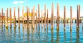 Dock at Seaport With Boat House Royalty Free Stock Photo
