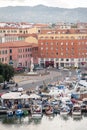 The dock seen from the top of the Fortezza Vecchia (Old Fortress). I