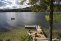 Dock on Squam Lake, New Hampshire Royalty Free Stock Photo