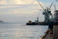 Dock of submarine and shipbuilding at Kobe bay